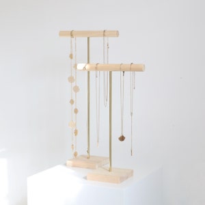 Necklace Holder LUNA, Jewelry Stand Wood and Bracelet Stand, Jewelry Organizer for Stores