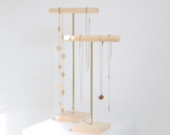 Necklace Holder LUNA, Jewelry Stand Wood and Bracelet Stand, Jewelry Organizer for Stores