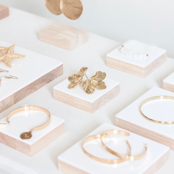 White and sale gold jewelry stand