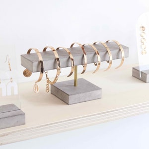 Bracelet Stand LAERKE, Wood and Brass, Jewelry Display for Bracelets, Counter Display for Stores image 4