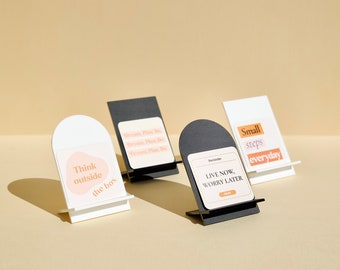 Porte-cartes MILO élégant en acrylique, Support carte business ou portant de carte de visite