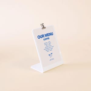 JOHN Expositor Visual Opaco A6 - Suporte para Panfletos, Prancheta A6, Suporte para Cardápio, Expositor de Mesa e Merchandising