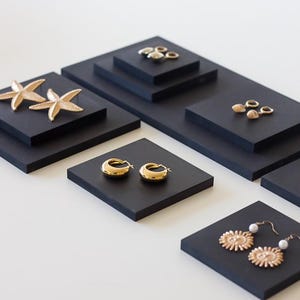 Jewelry Display Tray - Black and Gray Jewelry Organizer, Display for Retail Stores, Jewelry Stand for Boutiques