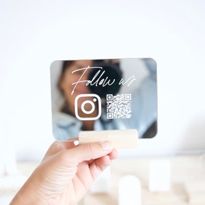 Custom Qr code sign, Custom POS Display with Instagram QR Code - Qr code display for social media - Qr code sign