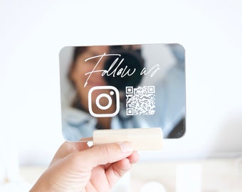 Pancarte Media social, Support Qr code pour Instagram, Pancarte personnalisée QR code, Pancarte personnalisee, PLV personnalisee Qr code