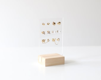 ZOE earring display, stud earring holder, wooden displays stands, professional wooden jewelry stand for stores and brands