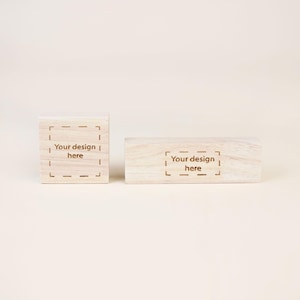 Individueller Holz-Branding-Block, Markenerinnerung mit Logo, gravierte Holzstütze, individuelle Holzbeschilderung