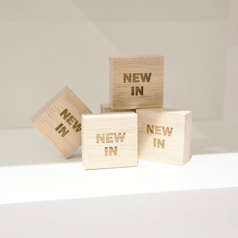 New Collection Wooden Blocks, Table Top Sign, Business Sign, Store Signage, Engraved Wooden Blocks, Visual Merchandising props image 5