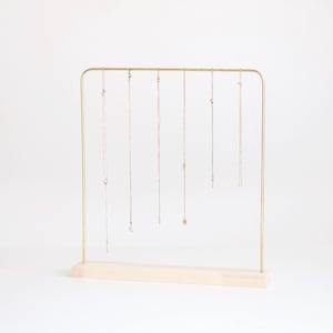 Gold Jewelry Holder LYKKE, Necklace Holder and Bracelet Stand, Jewelry Stand Wood