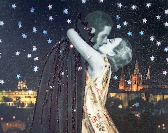 Vampire Lover Greeting Card, Gothic Romance, Hand Decorated