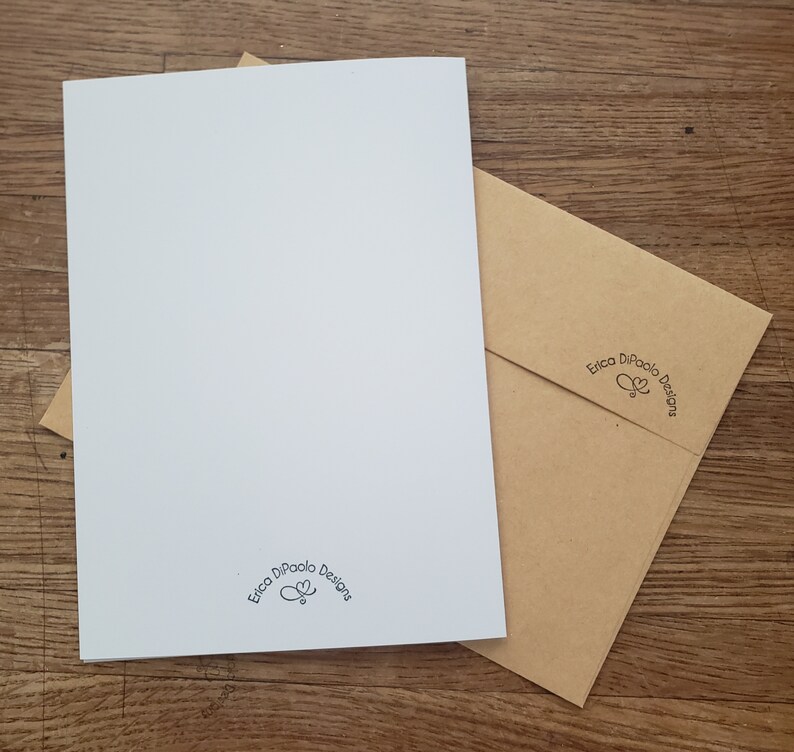 This fancy greeting card features a print of one of my original designs. Each card comes with matching envelope and is individually packaged in a clear protective sleeve.  All individual cards measure 5x7".