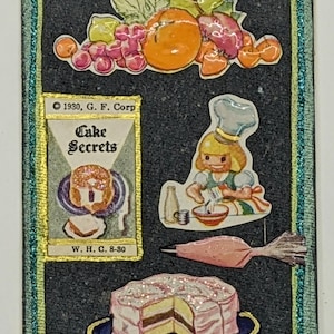 Carte d'art originale signée ACEO, collage technique mixte 2,5 x 3,5 pouces