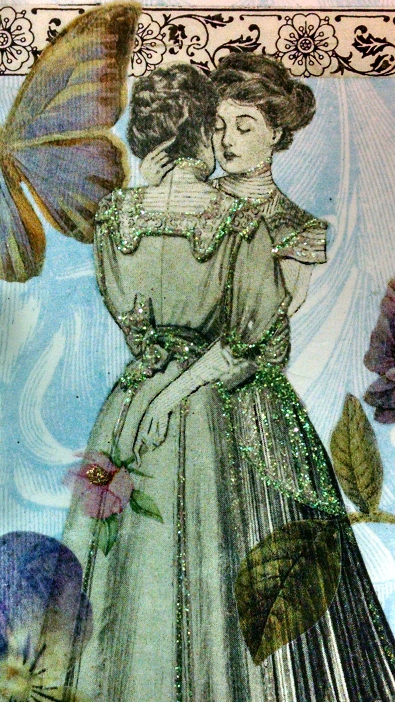 Victorian Lesbians Engagement Wedding Card, Lesbian Wedding Card, Lesbian Engagement Card, LGBTQ Card image 3
