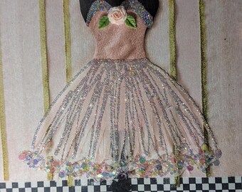 Glitter Ballerina Fashion Card, Ballet Birthday Card
