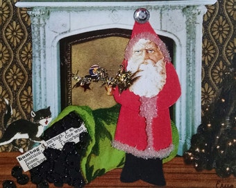 Naughty List Card, Grump Christmas Card, Scrooge Card, Glitter Embellished