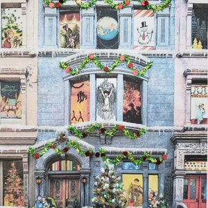 Christmas Brownstone Card,Holiday Home Card,Home Sweet Home Card,Brooklyn Card,Victorian Christmas,Victorian Christmas Card,