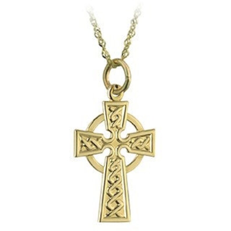 14 karat gold celtic cross