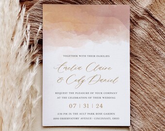 Pink Wedding Invitation Suite Template | AMELIA