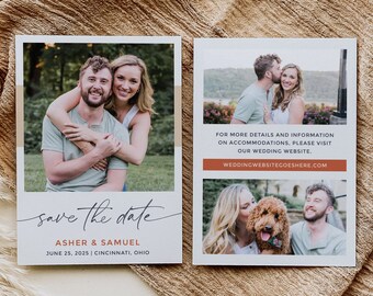 Simple Save the Date Template | Boho Wedding Photo Save the Date Template | ASHER