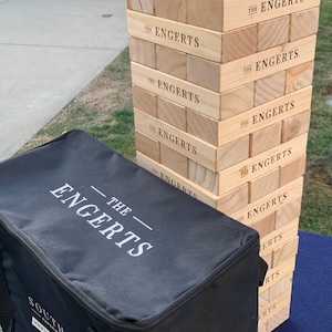 Personalized Giant Tumbling Tower Yard Game - The Perfect Unique Wedding Gift