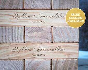 Deluxe Giant Block Tower Game with Carry Case Custom Engraved Stained Giant Jenga