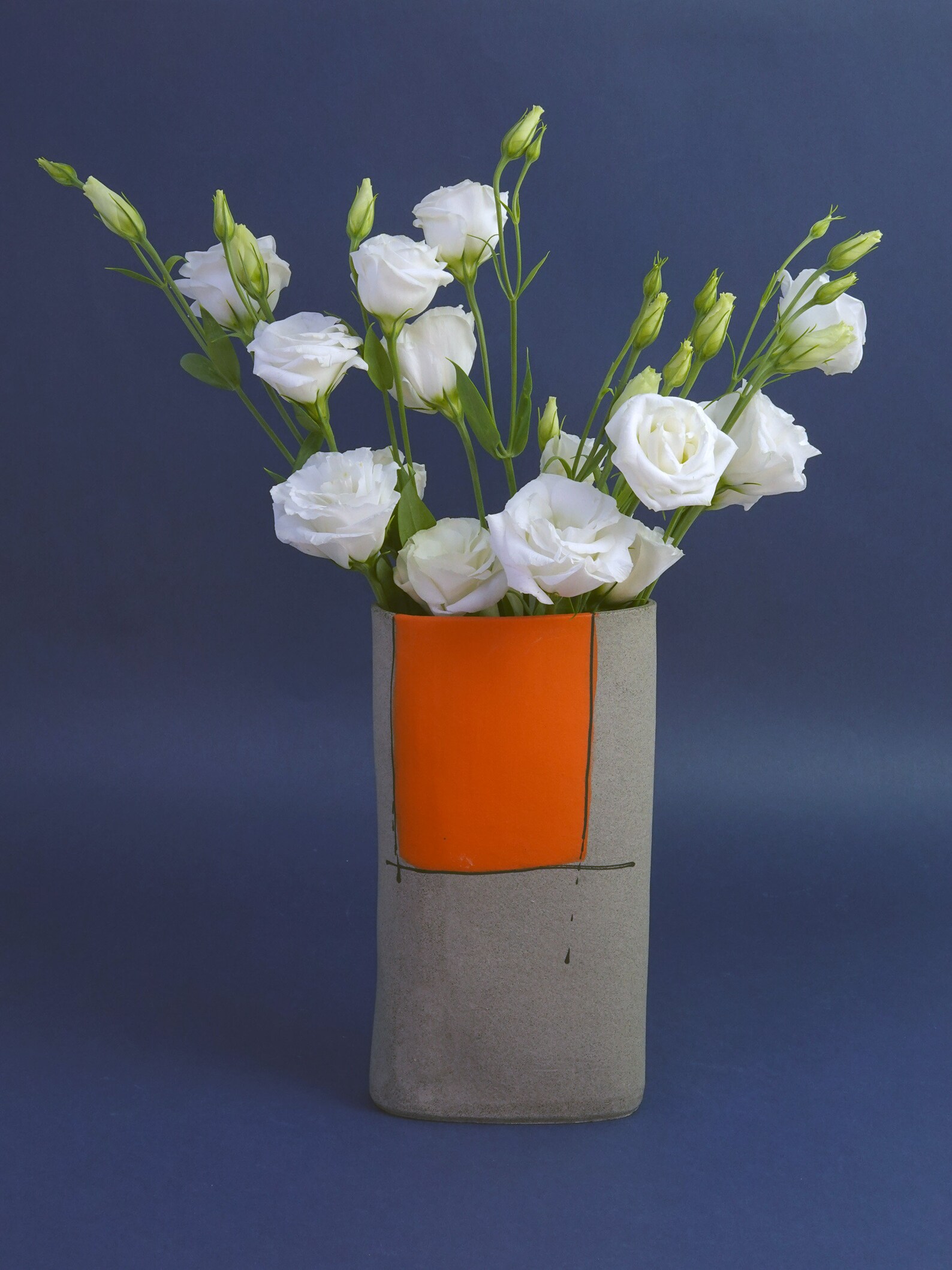 Handmade Ceramic Oval Vase. Hand Decorated Ceramic Vase. Oval Etsy