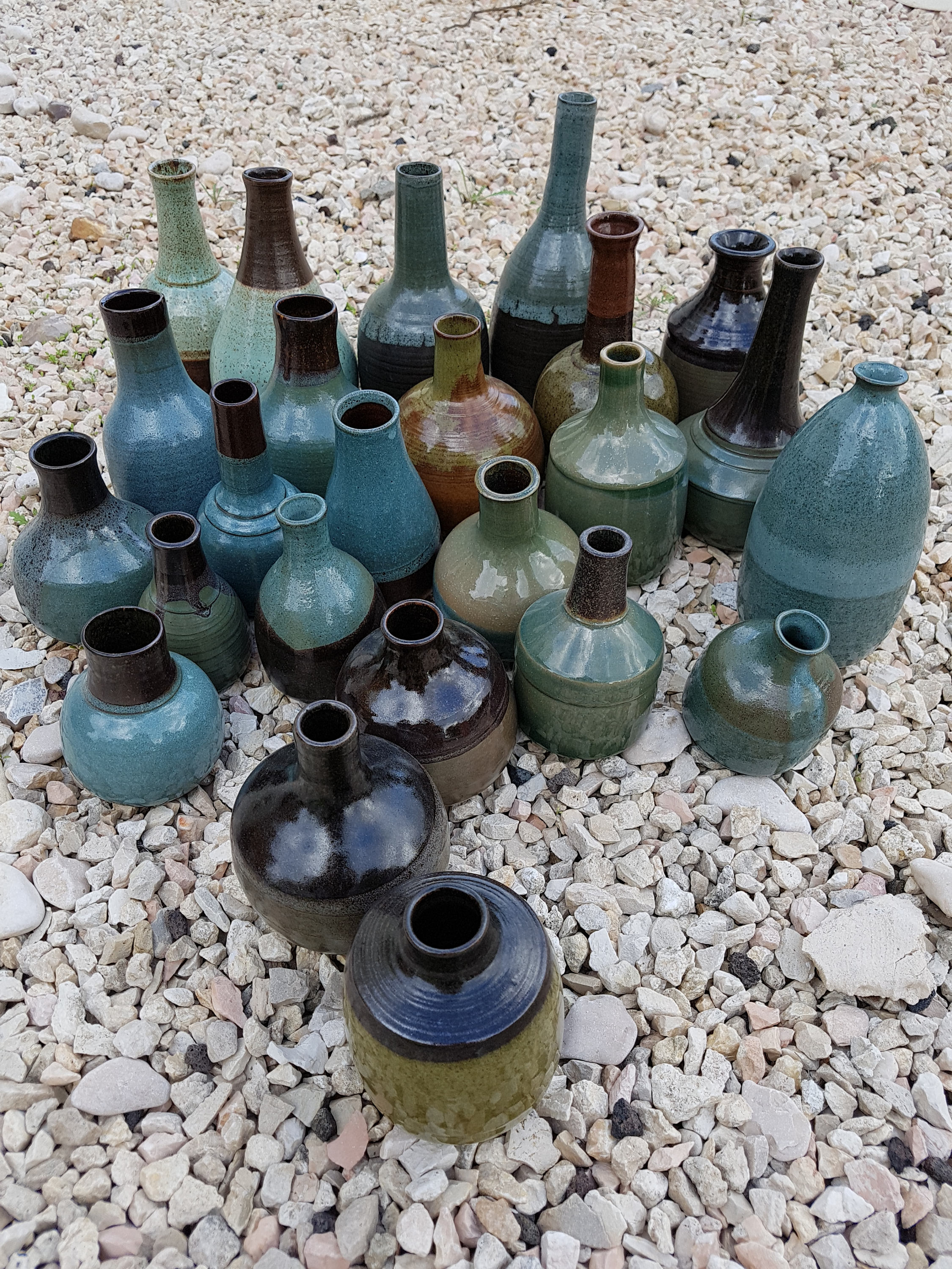 Handmade ceramic bottles. various sizes and color shades. Home Etsy