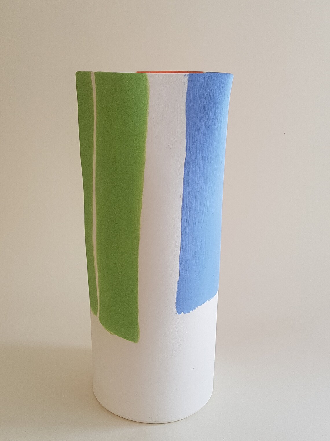 Ceramic Vase. Hand Built Hand Decorated Vase. Vibrant Colors Etsy