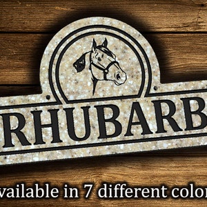 Horse Stall Sign 8.5 x 15 Personalized Horse Name Plaque Plate Farm Ranch Barn Stable Stall Signs Quarter Horse Barrel Racer 4H Club image 1