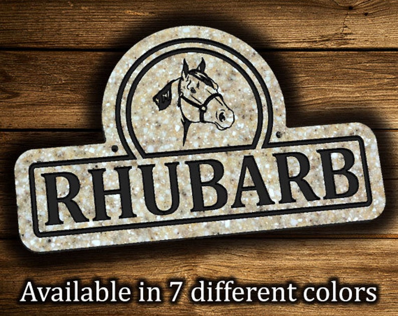 Horse Stall Sign 8.5 x 15 Personalized Horse Name Plaque Plate Farm Ranch Barn Stable Stall Signs Quarter Horse Barrel Racer 4H Club image 1