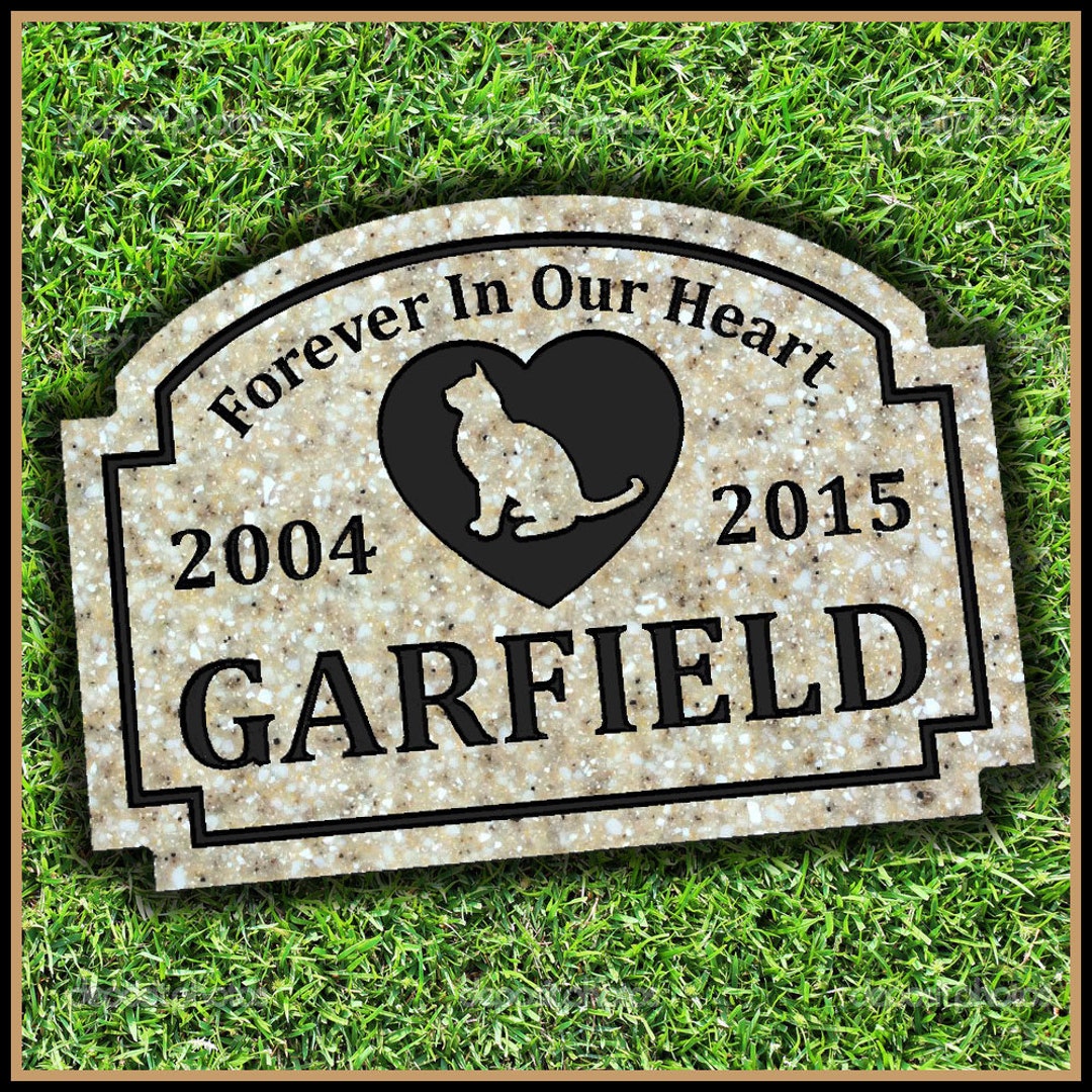 Pet Memorial Stone Grave Marker Headstone Tombstone Cat Dog Gravestone