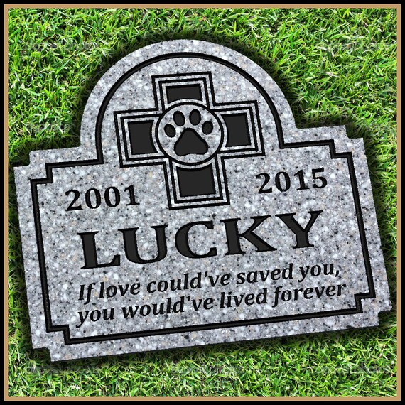 Pet Memory Memorial Stones Plaque Grave Marker Headstone For Beloved Dog Cat NEW