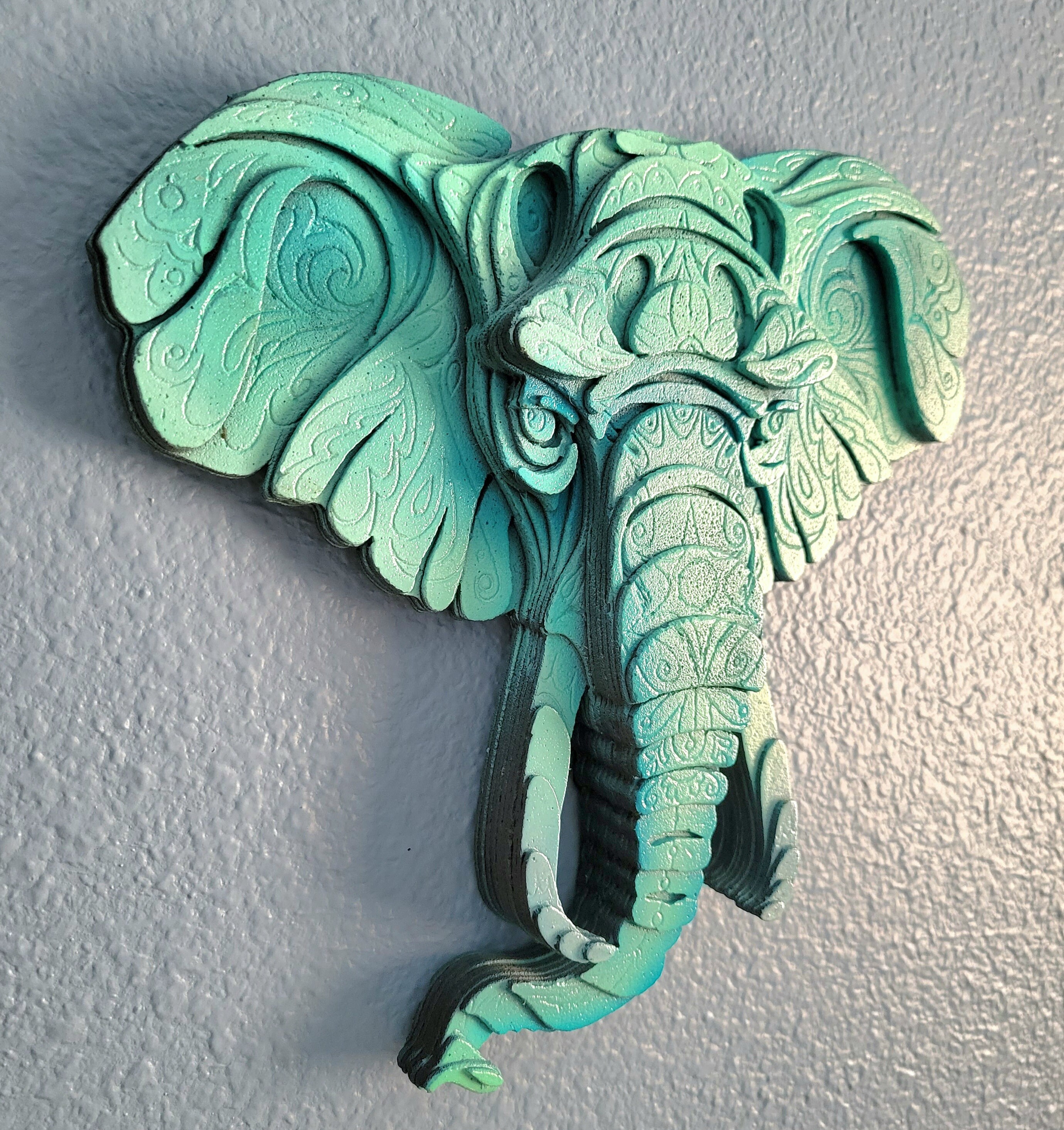 Buy Hand Painted Elephant Head Wall Sculpture Online in India - Etsy