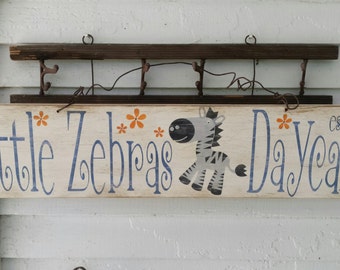 DAYCARE/BABYSITTER'S PORCH sign personalized for your daycare provider. Handpainted sign to hang by the front door. Made special for you!