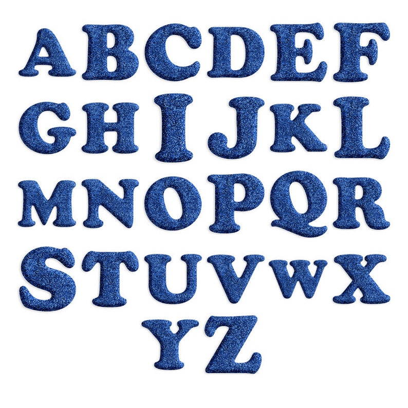 colorful glitter letters printables and inspirations - blue sparkle