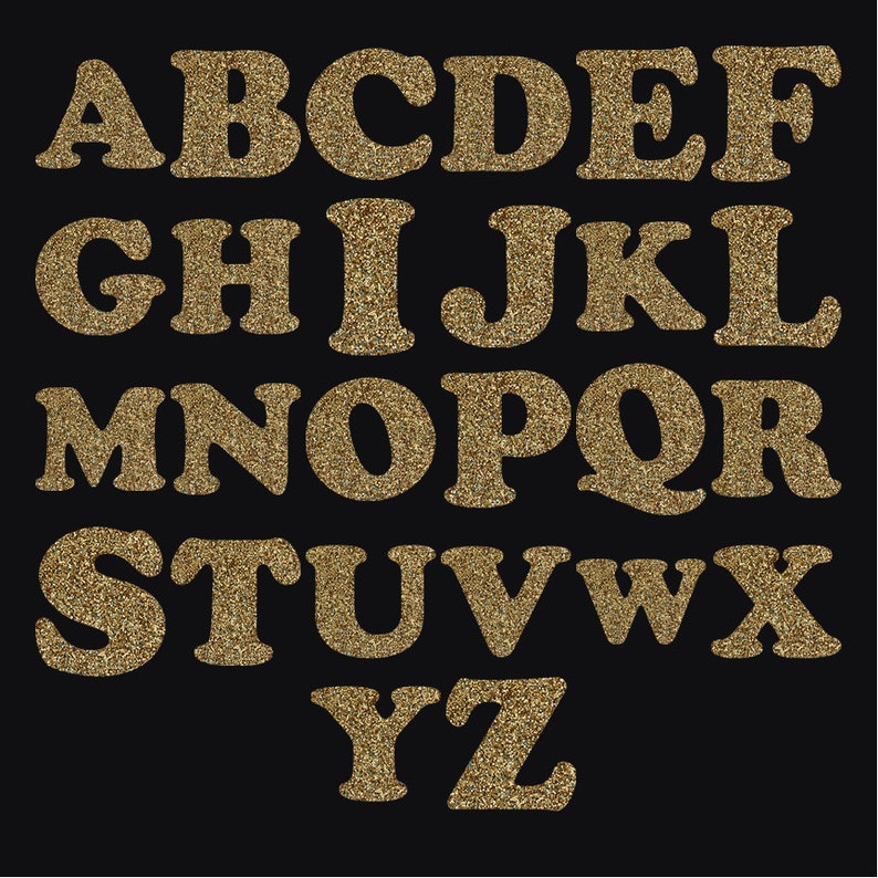 gold glitter clipart gold alphabet gold glitter letters etsy