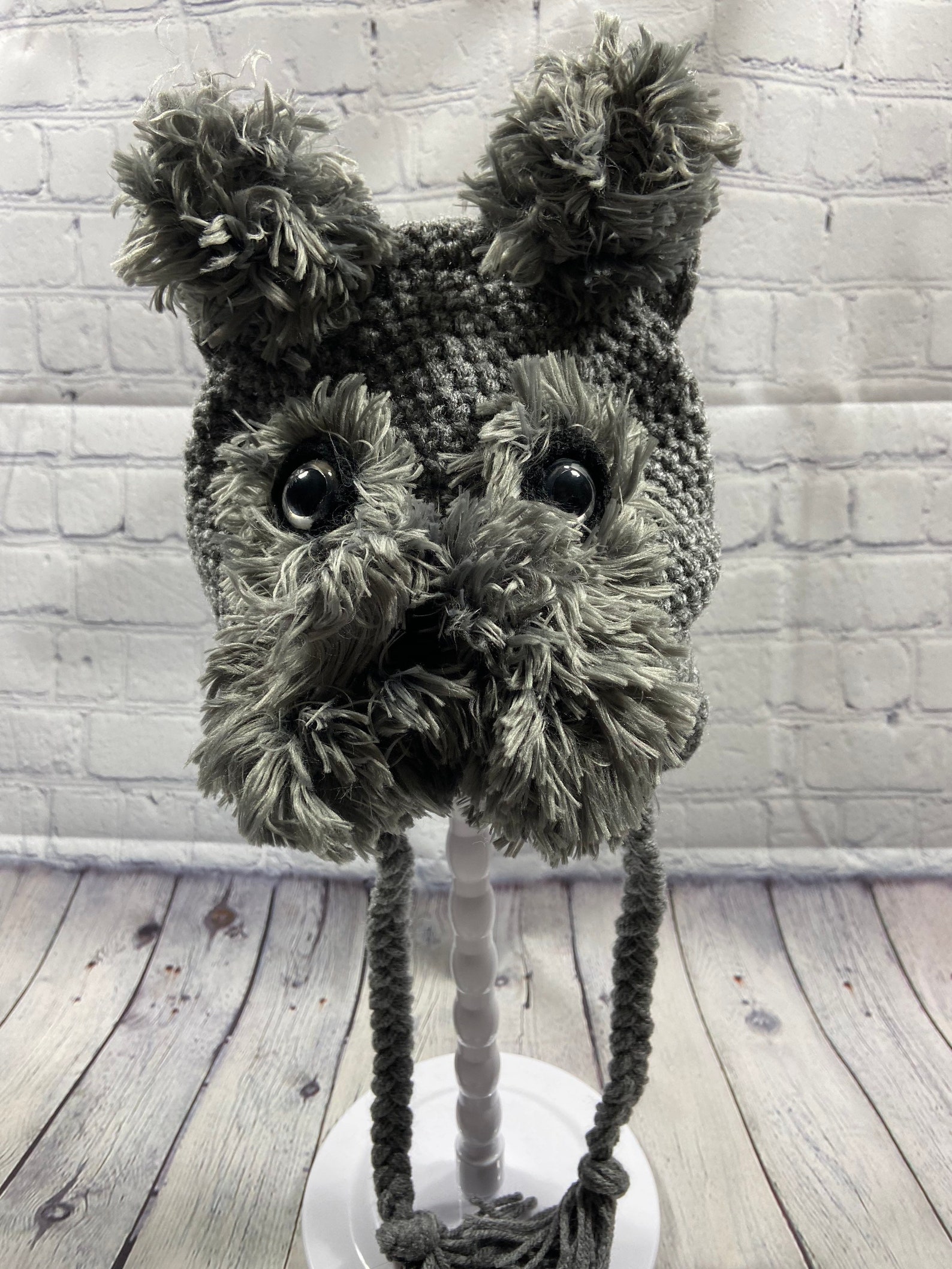 Grey Terrier Puppy Dog Ear Flap Hat Baby or Toddler Puppy Hat Etsy