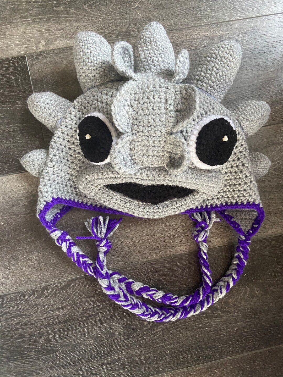 Gray Horned Toad Hat, Bulgy Eyed Frog Beanie, Winter Hat, Your Choice