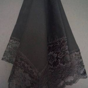 Beautiful Black Church Lap Scarf with Black Lace