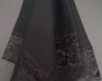 Beautiful Black Church Lap Scarf with Black Lace