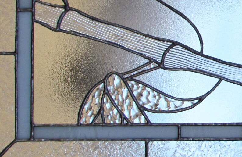 Northwind Glass Clear Textured Art Glass Bamboo Stained Glass Panel Cabinet Inserts