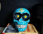 Hand painted Mexican skull, Calaveras, Dia de Los Muertos