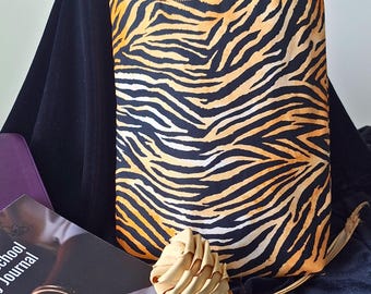 Bold Tiger-Stripe Kente Cloth Tote Bag - Reversible, Fully Lined, 10.5" x 11.2"