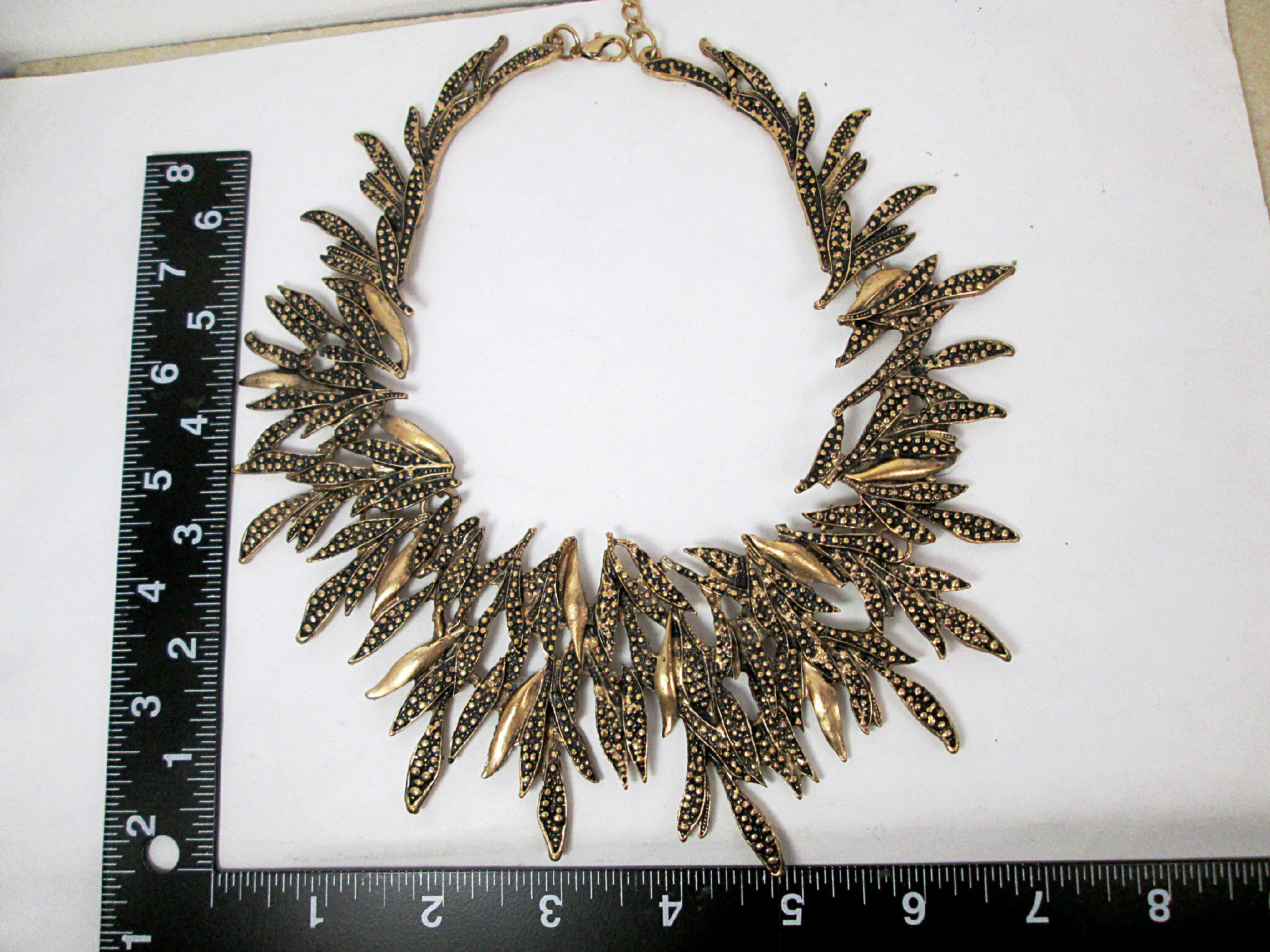 Antique Gold Leaf Wreath Necklace Metal Leaf Garland Choker Etsy