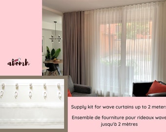 Wave curtain making kit  | 1.5 to 2 m | Wave curtain supply | Eyelet carriers | Easyfold tape | Ripple fold curtains