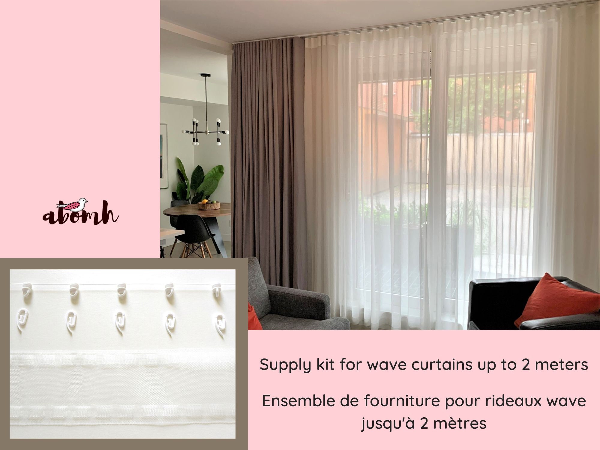 Wave Curtains Tape for Ripple Fold Curtains Without Snaps by 5 or 6 Meters  Curtain Header Curtains Supplies Window Treatments 