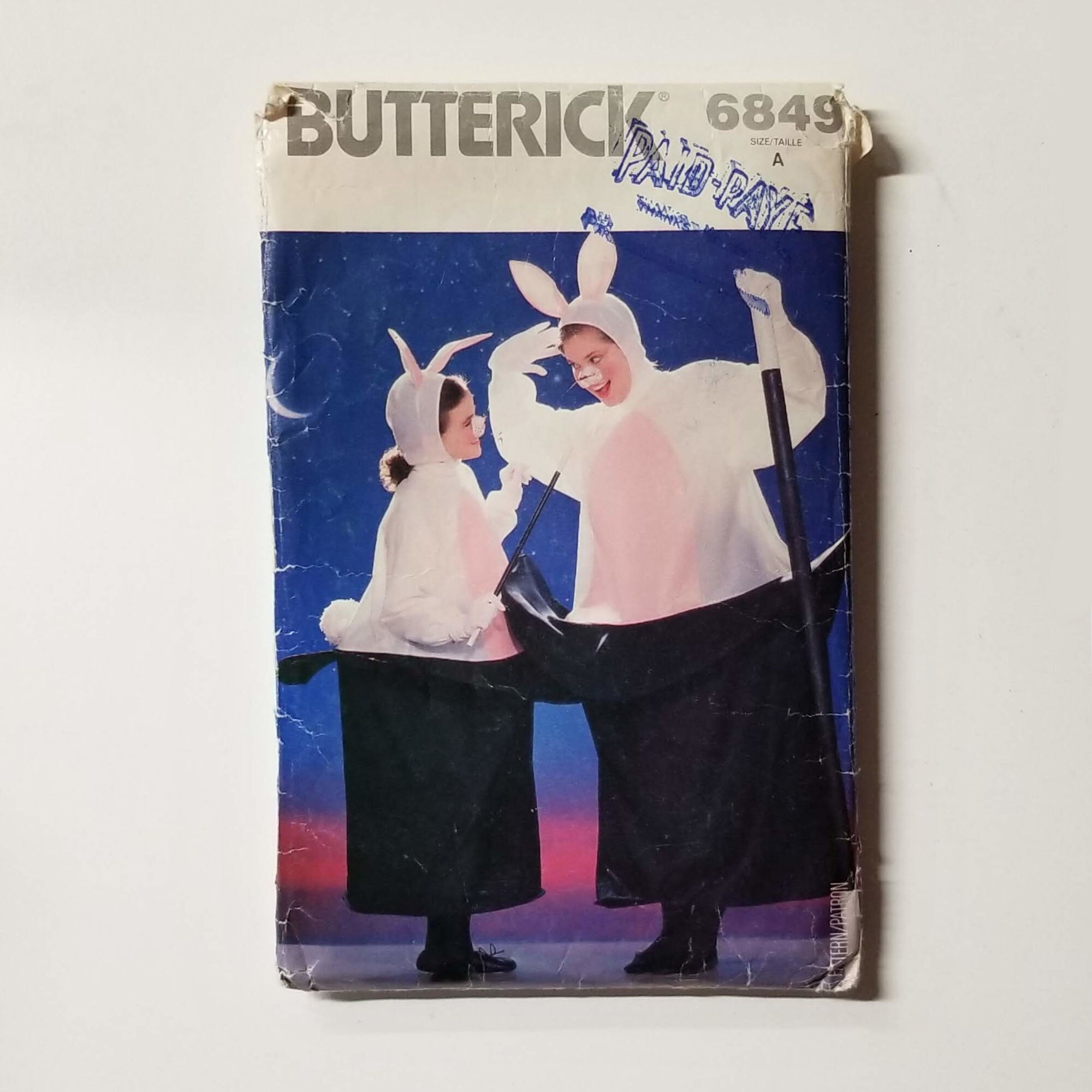 Sewing & Needlecraft Butterick 6849 Adult size Disguise Rabbit in a hat ...