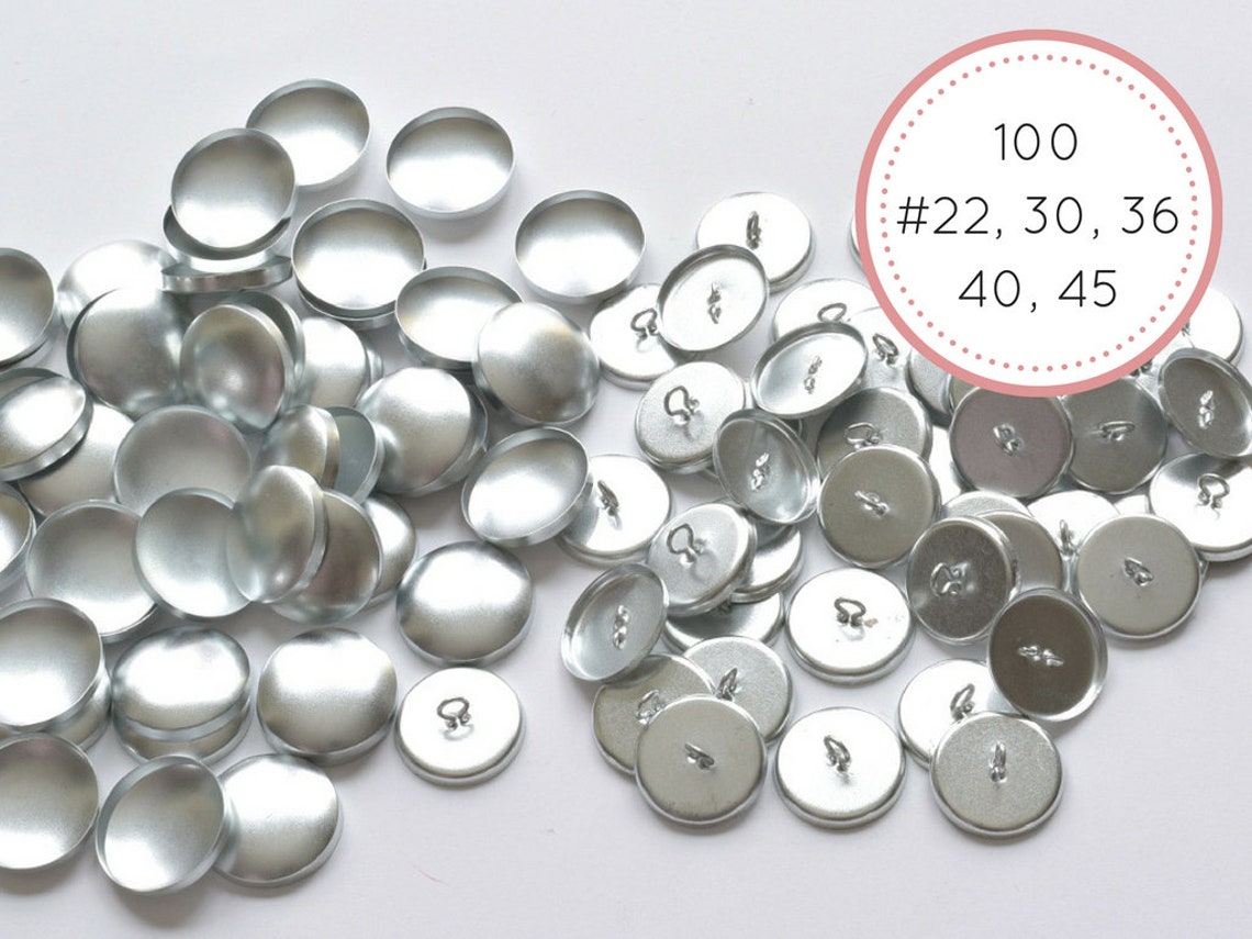 100 Metal Buttons to Cover With Fabric 2 Parts 22 30 36 40 Etsy Canada