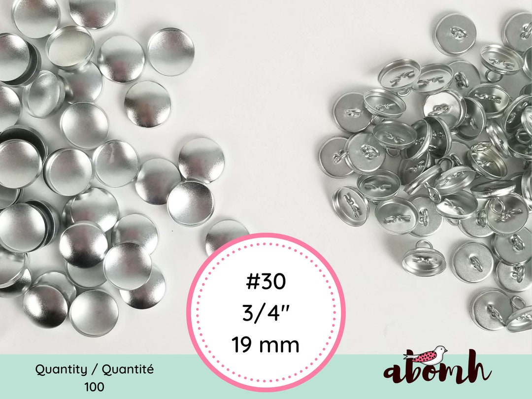 Pack 100 Metal Self Cover Buttons | No 30 | 19 Mm | 2 Parts | Sewing ...
