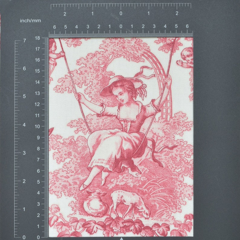 French Home Decor Fabric Toile de Jouy Cotton by meter Width 110 280 cm Red Ivory Custom made Drapery Curtains Pillows Bedding TD20